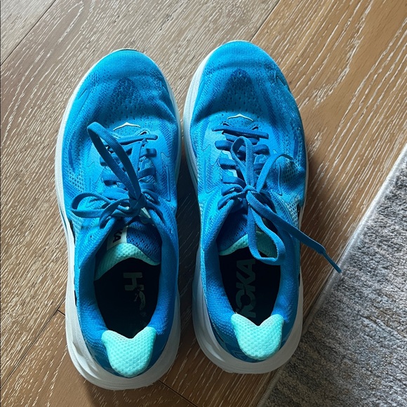 Hoka M Clifton 10 Men’s 9 skyward blue running sneakers shoes preowned - Picture 10 of 12